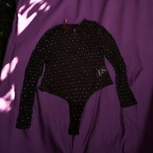 NWT Avidlove Black Sparkle Mesh Bodysuit - XXL